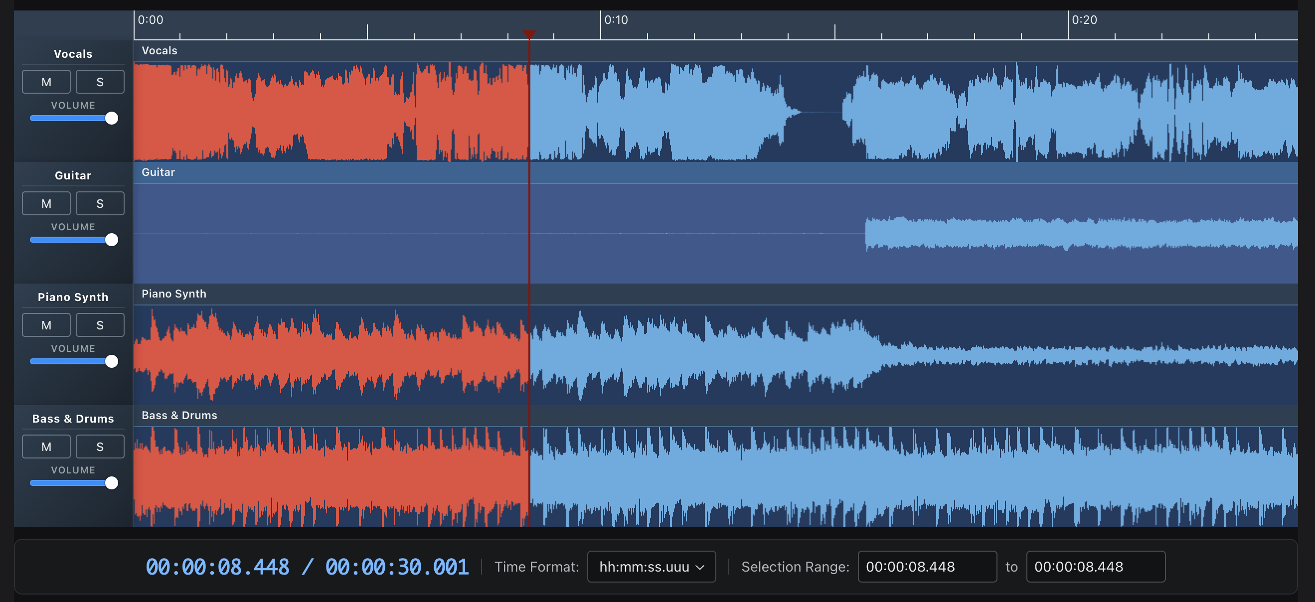 Waveform Playlist multitrack editor screenshot